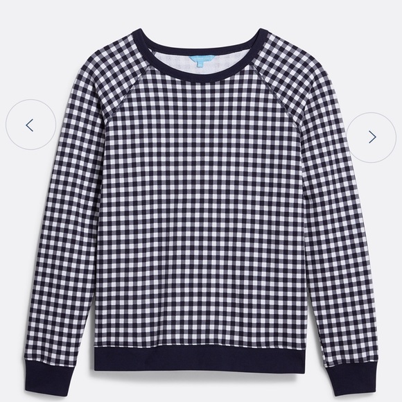 ⭐️ Sale Natalie Sweatshirt in Navy Gingham Draper James - Picture 1 of 3
